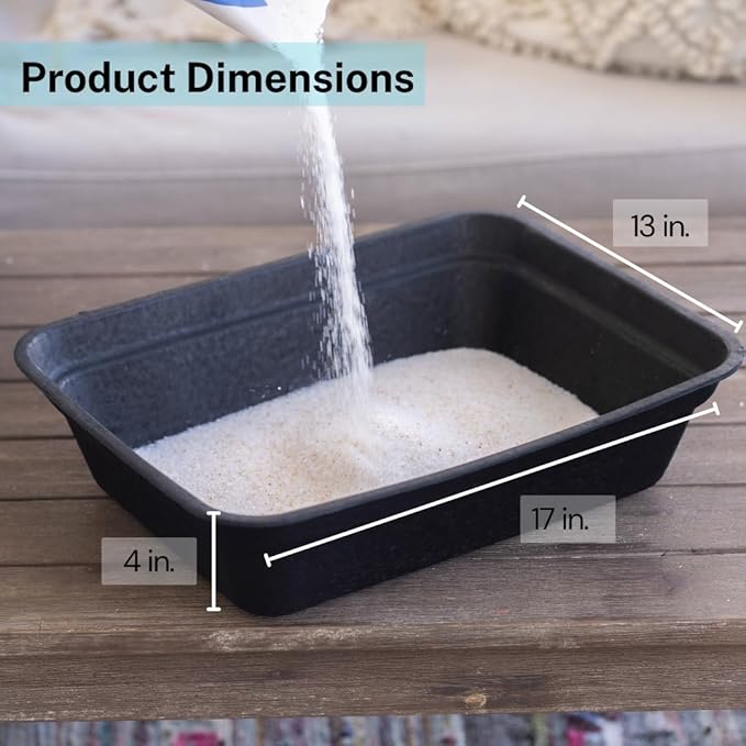 Luli & Cat Disposable Litter Boxes for Cats | Large Sized Black Colored 4-Pack | Durable and Water Resistant