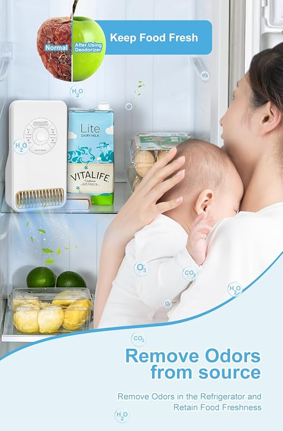 Cat Litter Deodorizer, Ozone Tech,3 Modes, Mini Size, Deodorization for Pet Room, Fridge, Car, Closet,Shoes Cabinet, and Home