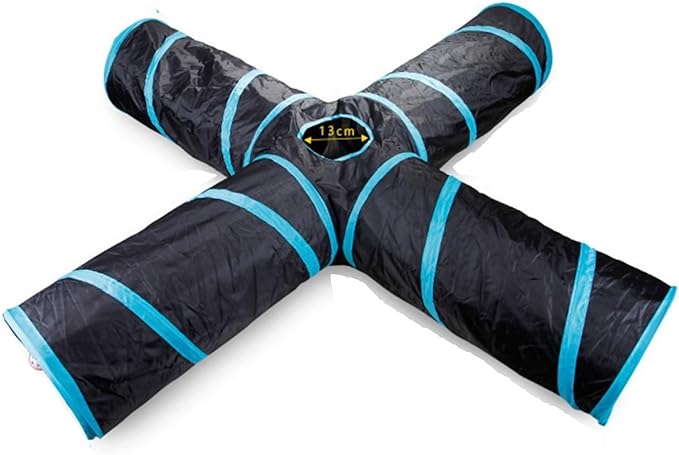 Cat Tunnels Indoors Cat Play Tunnel for Indoor Outdoor, Cat Tunnel Large Cat Toy Kitten Kitty Rabbt (4 Way)