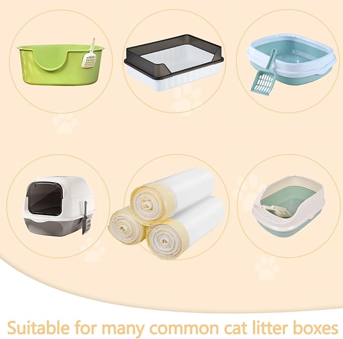 Cat Litter Box Liners - 24 Count Jumbo Drawstring Cat Litter Bags, Extra Large Thick Durable Leak-Proof Litter box Liners Heavy Duty, Kitty Litter Bags for Pet Cat Pan Litter Tray 18" x 37"