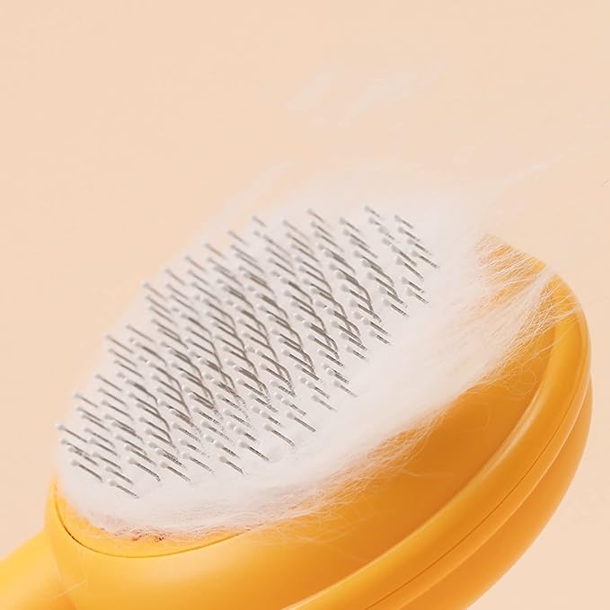 Cat Brush, Magic Pet Comb, Pet Hair Cleaner Brush, Pet Grooming Cat and Dog Brush, Self Cleaning Cat Brush, Cat Grooming Brush, Cat Shedding Brush, Cat Brush for Long Hair Cats (Yellow)