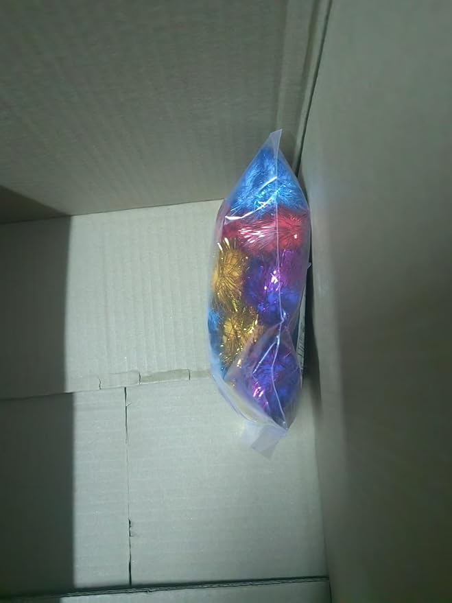 20 Pack 2 Inches Cat Sparkle Balls for Cats Large Size, Glitter Pom Poms Fuzzy Cat Balls Tinsel Balls for Cats Kitten Indoor Assorted Color Random