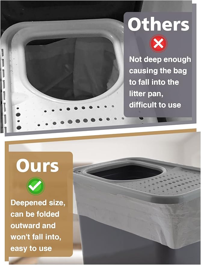 MEWTOGO 24 Pcs Litter Pan Liners Fit for Petmate Brand, Compatible with Top Entry Litter Pans Model, Durable Thickened Replacement Liner Bags for Disposal of Cat Waste