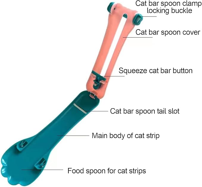 Cat Claw Shaped Cat Strip Squeeze Spoon, Delectables Lickable Cat Treats Spoon, Wet Treat Cat Feeder Spoon Treat Squeeze Spoon for Lickable Wet Cat Treats Liquid Snack Feeding (Pink)