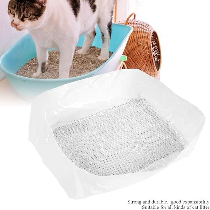 eecoo 10Pcs/set Reusable Nylon Cat Litter Liner Tray Reusable Strong Pet Lifter Sifter Bag Cat Litter Liners