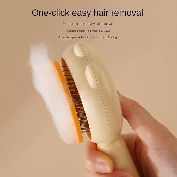 Cat Brush with Release Button, Cat Brushes for Indoor Cats Shedding, Cat Brush for Long or Short Haired Cats, Cat Grooming Brush Cat Comb for Kitten Rabbit Massage Removes Loose Fur (Green Shoot)