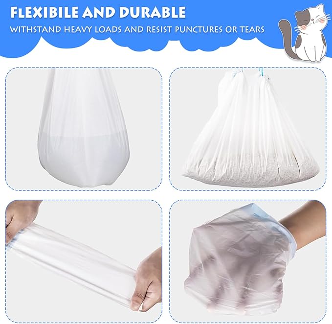 Cat Litter Waste Bags Liners,120 Count Compatible with Litter-Robot 3/4,Heavy Duty Self Cleaning Automatic Litter Box Bags,26.3" x 15.7"