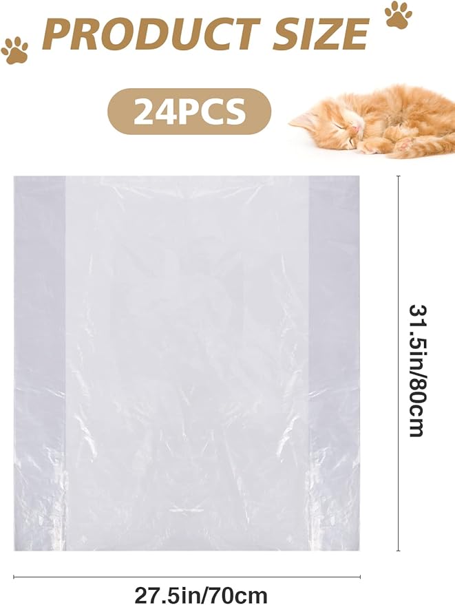 MEWTOGO 24 Pcs Litter Pan Liners Fit for Petmate Brand, Compatible with Top Entry Litter Pans Model, Durable Thickened Replacement Liner Bags for Disposal of Cat Waste