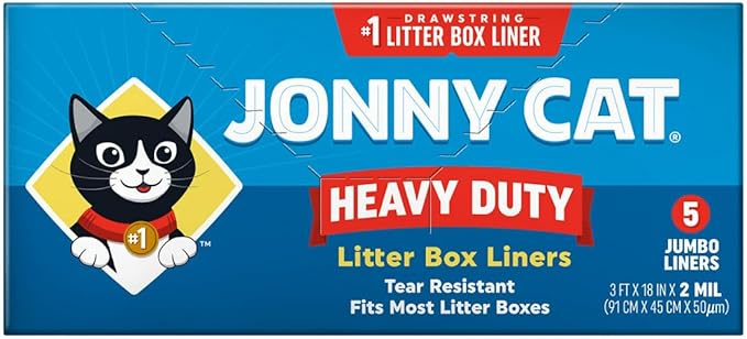 JONNY CAT Litter Box Liners, Convenient and Durable Disposable Cat Litter Liners for Easy Cleanup, Extra Thick and Tear-Resistant (Pack of 4) (4 Items)