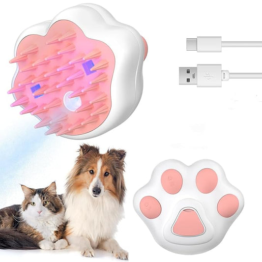 Cat Spary Brush, 3 In1 Steamy Cat Brush for Shedding, Cat Steamer Brush for Massage, Multifunctional Cat Grooming Brush, Pet Hair Removal Tool Comb for Cats and Dogs