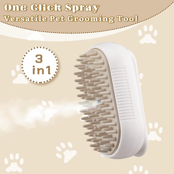 Multifunctional 3-in-1 Grooming Brush: Steam, Deshedding, and Massage for Cats and Dogs (Folding)