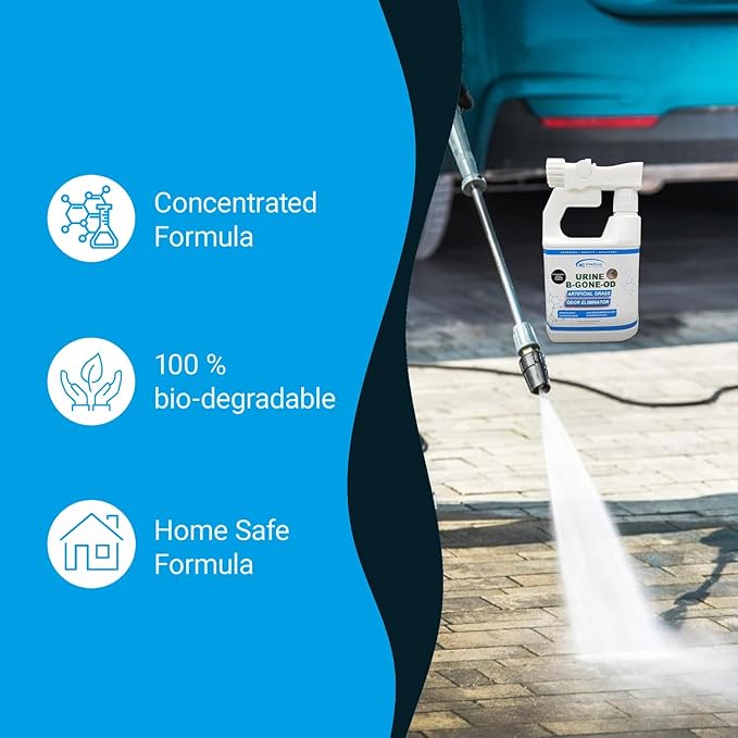 Kinzua Environmental Urine B-Gone OD Professional Pet Urine Enzyme Cleaner, Pet Yard Odor Eliminator for Artificial Grass, Concrete & More, 32 fl oz