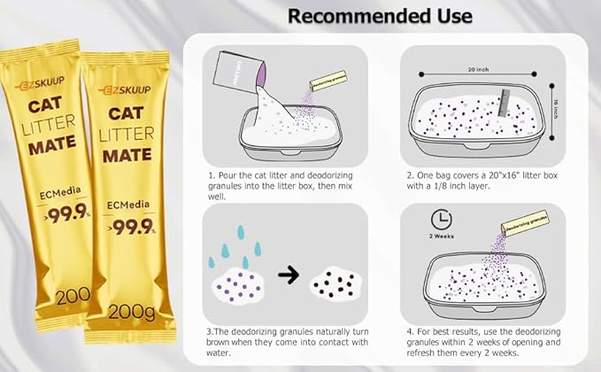 Cat Litter Deodorizer, Odor Eliminator, Odor Absorber Control (7 oz x 6 Packs)