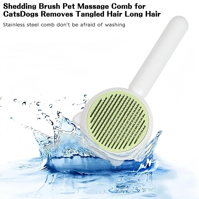 Pet Grooming Brush, Cat Brush for Long or Short Haired Cats,Skin Friendly & Promote Circulation-3 Pack (Yellow+Green+Purple)