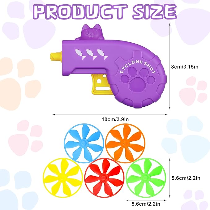 Sumind 18 Pieces Cat Fetch Tracking Interactive Toys with 5 Colors Flying Propellers for Indoor PET Cat Kitty Training Chasing (Purple, Cat)