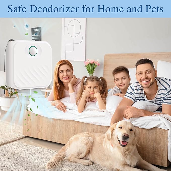 Smart Cat Odor Purifier,Dust-Free Cat box Deodorizer Rechargeable 4000 mAh,for All Kinds of Cat Litter Box Bathroom Wardrobe Kitchen and Small Area