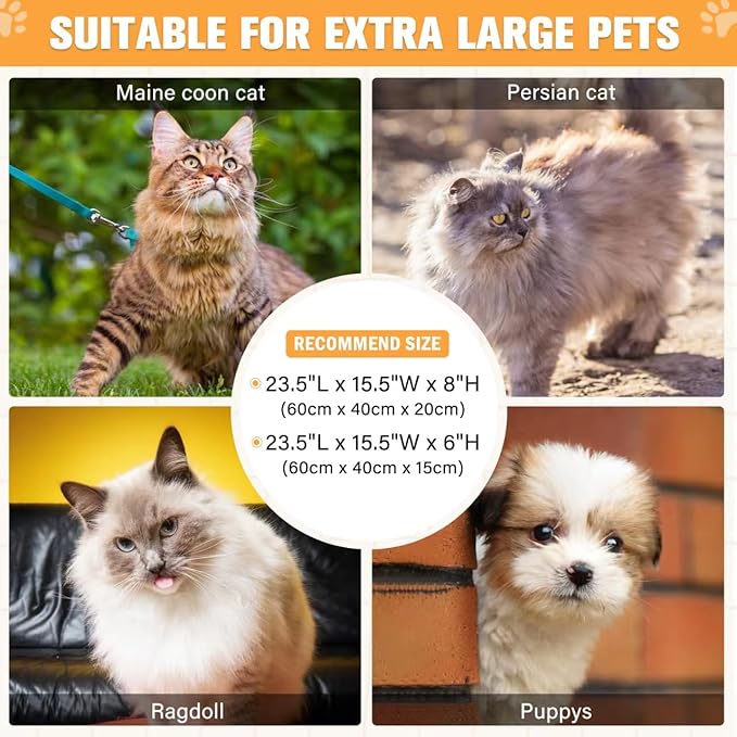 LIHONG Stainless Steel Cat Litter Box,Extra Large Metal Litter Box for Big Cats Kitty Rabbits,No Smell,Non Stick,Easy to Clean(24" Lx16 Wx6 H,XL)