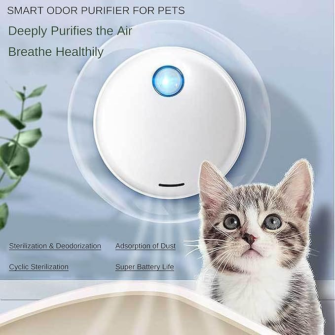 Cat Litter Deodorizer Pets Odor Eliminator, 99% Dust-Free Smart Litter Deodorization for All Kinds of Cat Litter Box Pets Room Wardrobe Kitchen Shoe Cabinet Toilet and Small Area (White, P2)