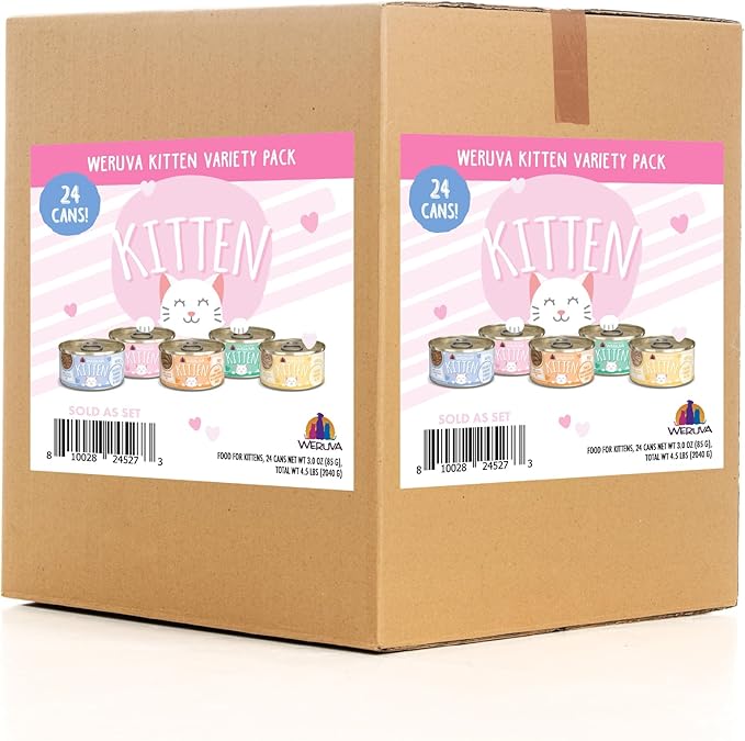 Weruva Canned Cat Food for Kittens Variety Pack, 3oz (Pack of 24)