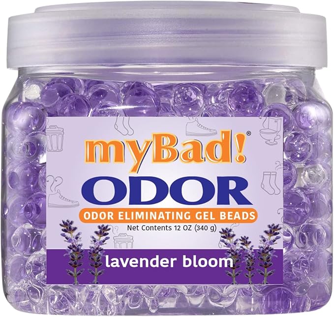 Odor Eliminator Essential Oil Gel Beads 12 oz - Air Freshener - Eliminates Odors in Bathroom, Pet Area, Closets, RVs, Pet Areas (Lavender Bloom, 1 Pack)