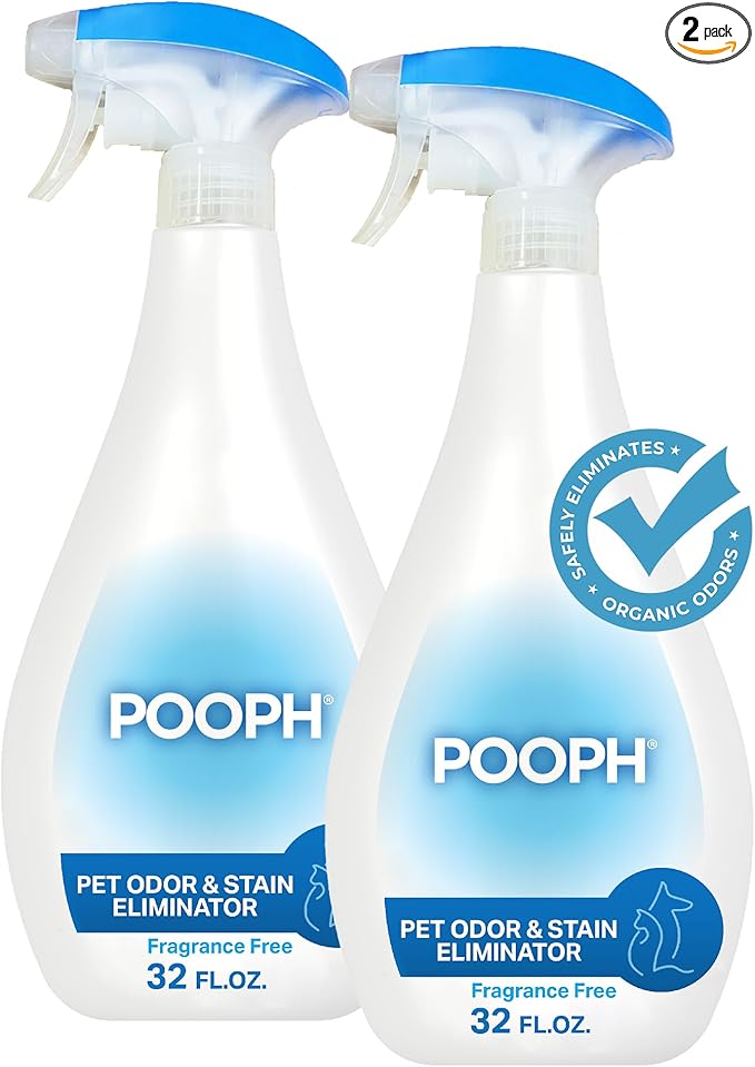 Pooph Pet Odor Eliminator, 32oz Spray, 2-Pack - Dismantles Odors on a Molecular Basis, Dogs, Cats, Freshener, Eliminator, Urine, Poop, Pee, Deodorizer, Natures, Puppy, Fresh, Clean, Furniture, Potty