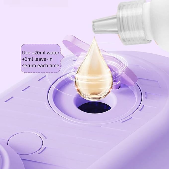 Cat Steam Brush - 5 In1 Grooming Kit for Cats and Dogs Silicone Massage Tool - Stainless Steel Nail Scissors - Hair Detangling Comb - Water Spray Rechargeable Shedding Wash-Free Essence (Purple)