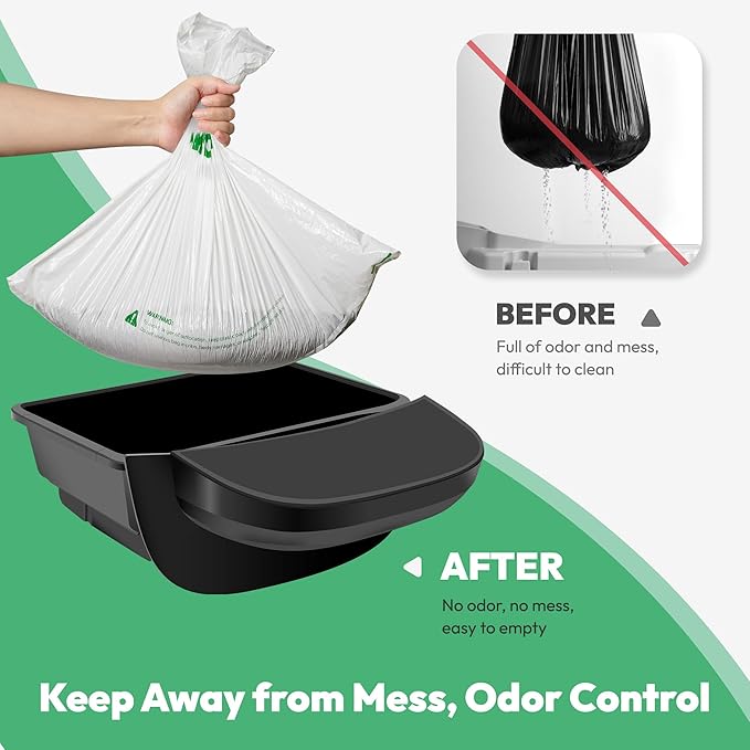 50 Pcs Waste Bags, Compatible with Litter Robot 4 & 3, Replacement Waste Bags, Heavy Duty Cat Litter Trash Bags, Waterproof Litter Bags, 26.4" x 21.9"