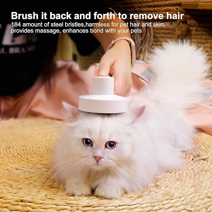Cat Brush for Shedding with One-Click Button, Cat Brushes for Indoor Cats, Cat brush suitable for long or short haired cats, easy to remove loose hair, pet massage brush