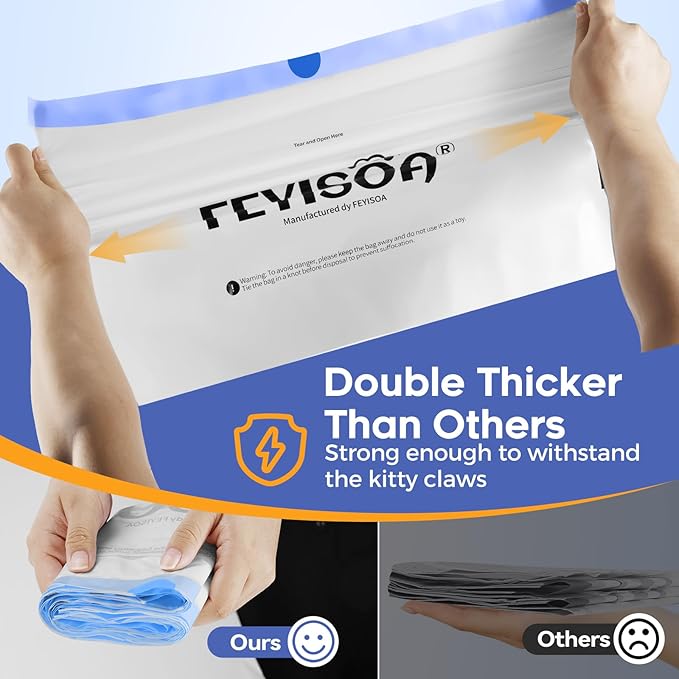 Compatible with PETKIT PuraMax & PuraX - Tear Resistant Cat Litter Box Liners, 80 Pack, 22x12 Inch, 4 Gallon Bags, Drawstring Closure, 2 Mil Thick, Fits Self-Cleaning Litter Boxes