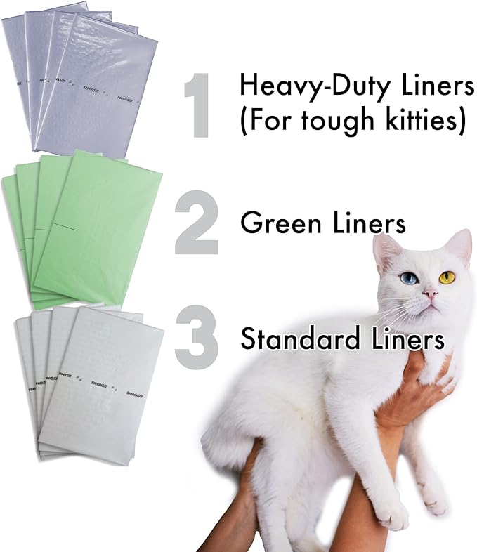 V1 Open-Top Litter Box Starter Kit, Includes 56ct Disposable Sifting Liners, Plastic Cardboard Box