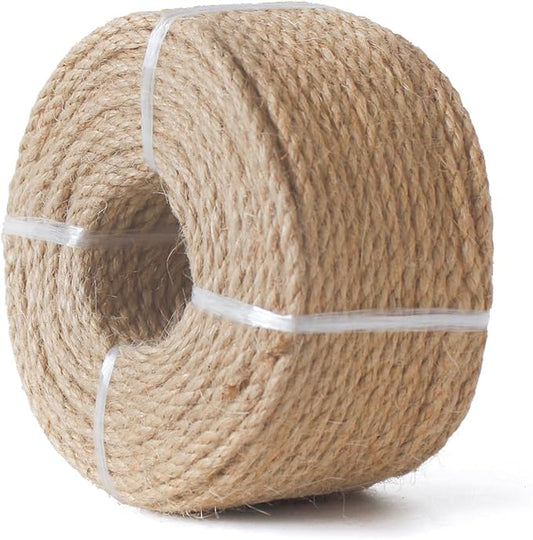 4mm Nature Jute Twine, 164 Feet Jute Rope for Cat Scratching Post DIY Arts Crafts Gardening Bundling Home Decor