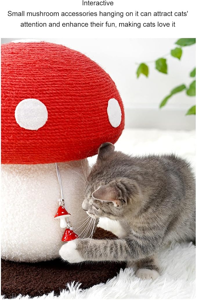 Cute Cat Scratching Post, Durable Mushroom Shaped Cat Scratch Pad Grinding Claws Beautiful Interactive Soft Sisal Skin Friendly for Kittens for Home