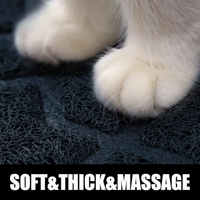 Yimobra Cat Litter Mat, 24"x20" Litter Mat with Litter Lock Mesh, Soft Cat Litter Mat Litter Trapping Mat, Easy to Clean, Non-Slip, Water Resistant, Litter Free Floors, Dark Blue