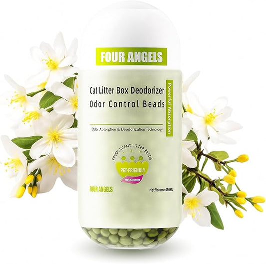 Cat Litter Deodorizer, Fresh Jasmine Cat Litter Box Odor Eliminator, cat odor eliminator for home, Instantly Eliminates Foul Odors, Freshens Kitty Litter deodorizer, 16 OZ
