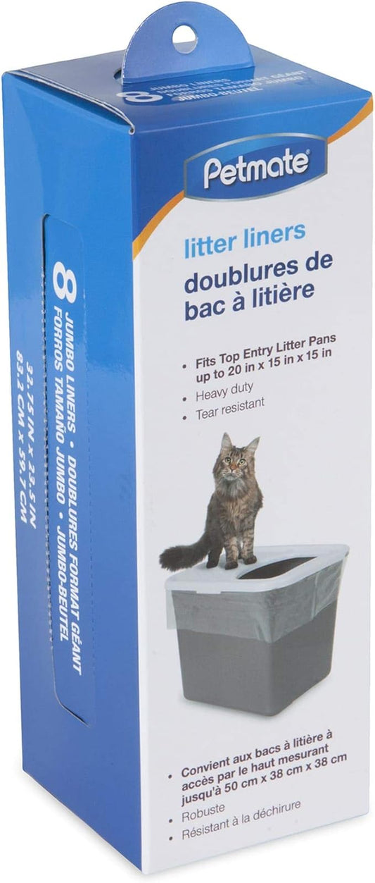 Petmate Top Entry Litter Pan Liners for Cat, Count of 8, 2.5 in