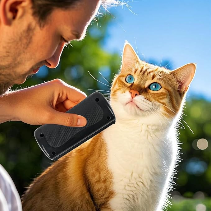 Deshedding Dog Brush – Handheld Dog Grooming Brush – Deshedding Brush for Cats, Dogs, Rabbits, Horses – Gentle Dog Deshedding Tool – Ergonomic Dog Groomer for Matted Hair, Loose Hair