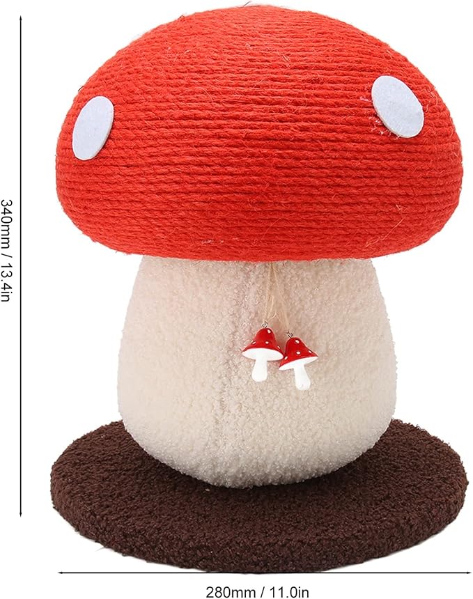 Cute Cat Scratching Post, Durable Mushroom Shaped Cat Scratch Pad Grinding Claws Beautiful Interactive Soft Sisal Skin Friendly for Kittens for Home