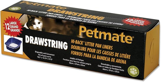 Petmate Drawstring Hi-Back Litter Box Liners Large