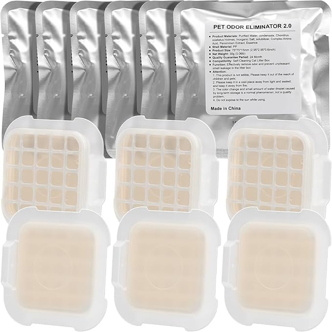 Update Cat Litter Odor Eliminator 2.0 for Self-Cleaning Cat Litter Box, GISOFIK Cat Litter Deodorizer, Cat Toilet Odor Control, Litter Box Deodorizer, Safe for Pets 98% Remove Rate(6 Pack)