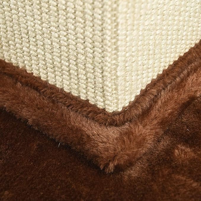 Amazon Basics - Indoor, Tall Cat & Kittens Scratching Post, Scratcher with Sisal Rope, Jute Fiber, Brown Carpet, Large, 15.75" L x 15.7" W x 35.43" H