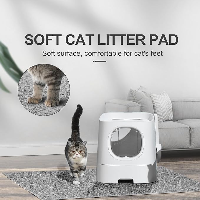 Cat Litter Mat, Litter Trapping Mat Soft on Kitty Paws, 35" x 24" Kitten Litter Box Mat for Cleaner Floors, Waterproof, Easy Clean, Durable Large Size Cat Litter Pad for Kitten.