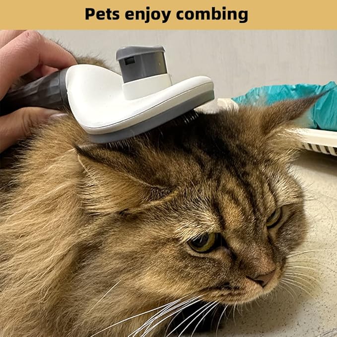 Cat Brush for Shedding, Cat Brushes for Indoor Cats, Cat Brush for Long or Short Haired Cats, Cat Grooming Brush Cat Comb for Kitten Rabbit Massage Removes Mats, Tangles and Loose Fur (Fine needle blue oval)