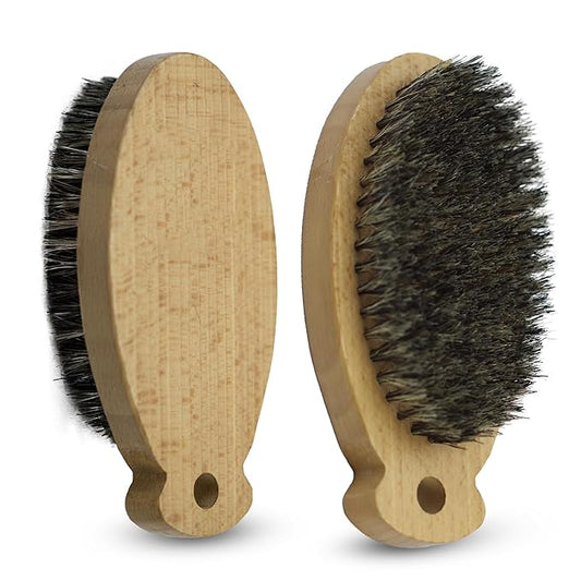 Cat Brush with Boar Bristle, Professional Grade Daily Grooming Hairbrush, Reduce Shedding, Soft Hair and Healthy Shine, Dog Brush for Shedding Short Haired Dogs (Oval Palm Brush)