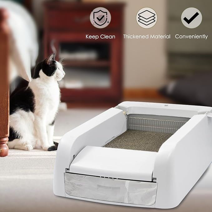 30 Count Cat Litter Box Bags Liners Compatible with Petsafe Self-Cleaning Cat Litter Box,Easy Clean & Replaceable Cat Waste Bag