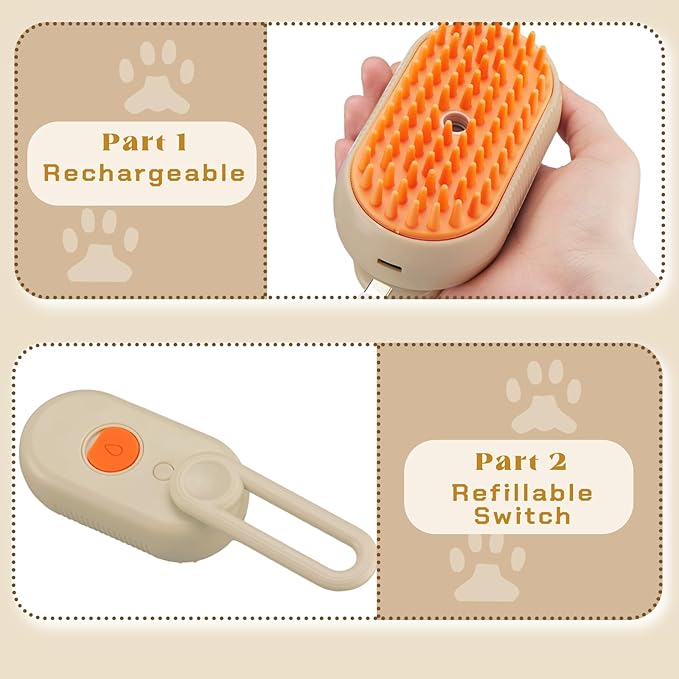 Multifunctional 3-in-1 Grooming Brush: Steam, Deshedding, and Massage for Cats and Dogs (Folding)