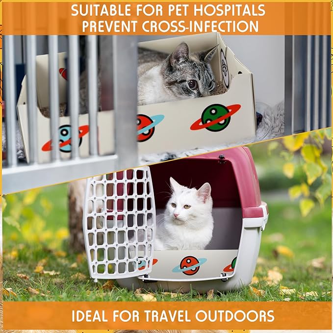Teling 4 Pcs Disposable Litter Boxes for Cats Double Layer Waterproof Travel Litter Box, Foldable Portable 2 in 1 Cat Liner Trays for Travel Small Pets Liner Boxes, 14.96 x 11.8 x 4.7 Inch