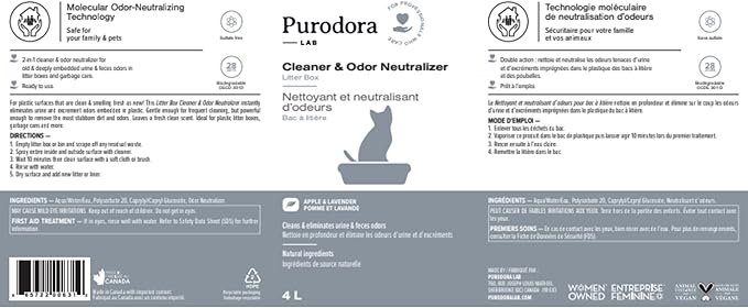 Pet Litter Box Deodorizer 135 Oz | Cat Litter Deodorizer Instantly Neutralizes Odors in Cat Litter Boxes & Trash Cans | Litterizer with Apple & Lavender Scent, Safe for Pets & Family