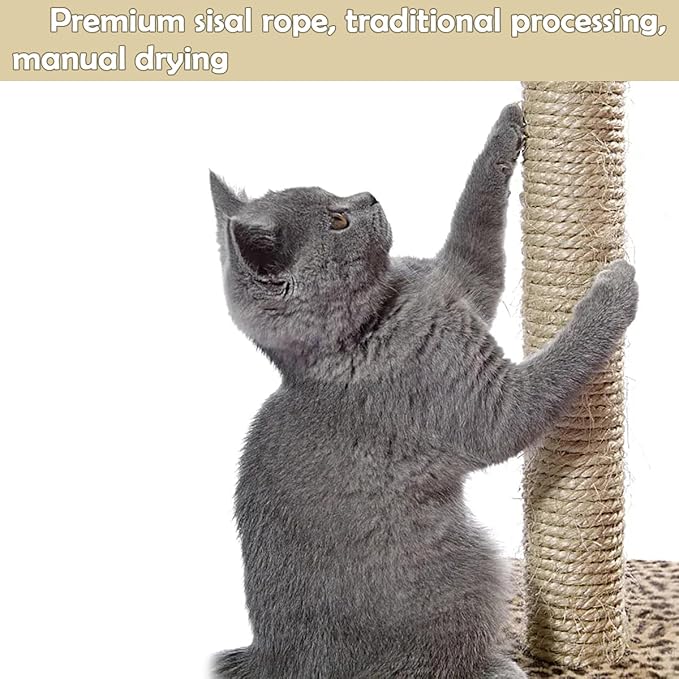 PET SHOW 1/4 inch 6mm Cats Sisal Rope 328 Feet(100M) Cat Scratching Post Replacement Hemp Rope for Repairing Recovering DIY Scratcher Twine String for Kittens Tree Tower Toys
