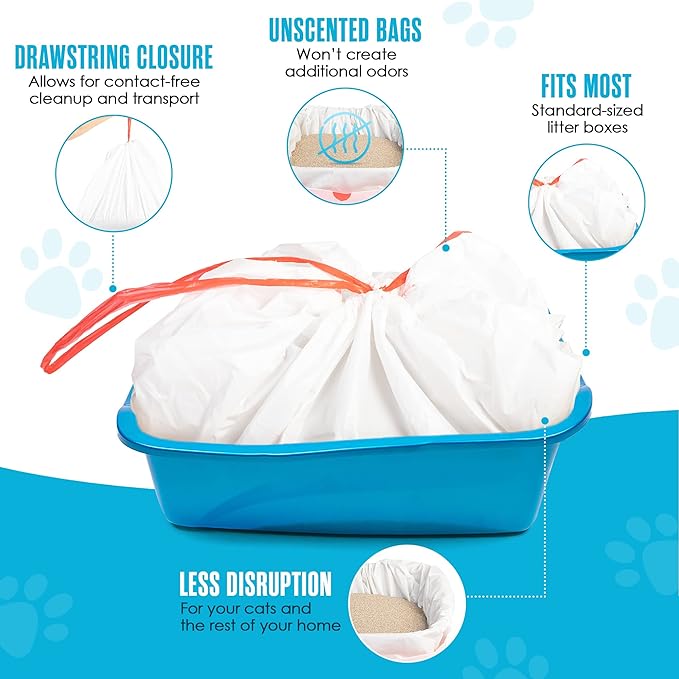Litter Box Liners, Cat Litter Bags, Cat Litter Box Liners, 30 PK, Cat Litter Liners, Litter Bags, Litter Liners, Litter Box Bags Liners, Kitty Litterbox Liner Bags, Cat Pan Liners, Unscented, Jumbo