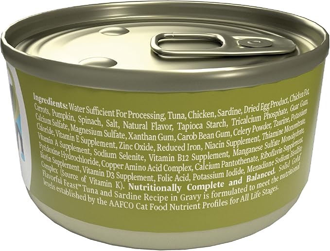 Solid Gold Flavorful Feast Wet Cat Food - Tuna & Sardine Pate - Canned Cat Food, 3 Pack
